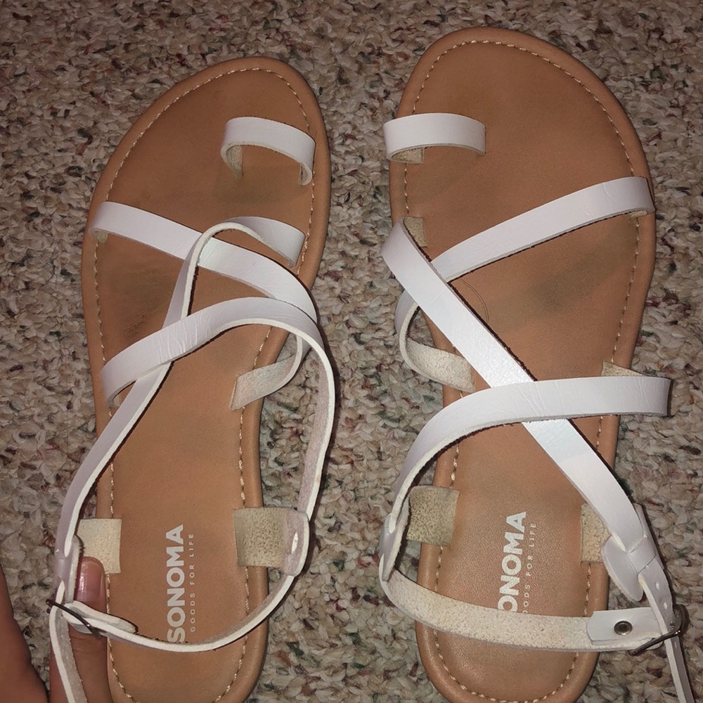White strappy sandals